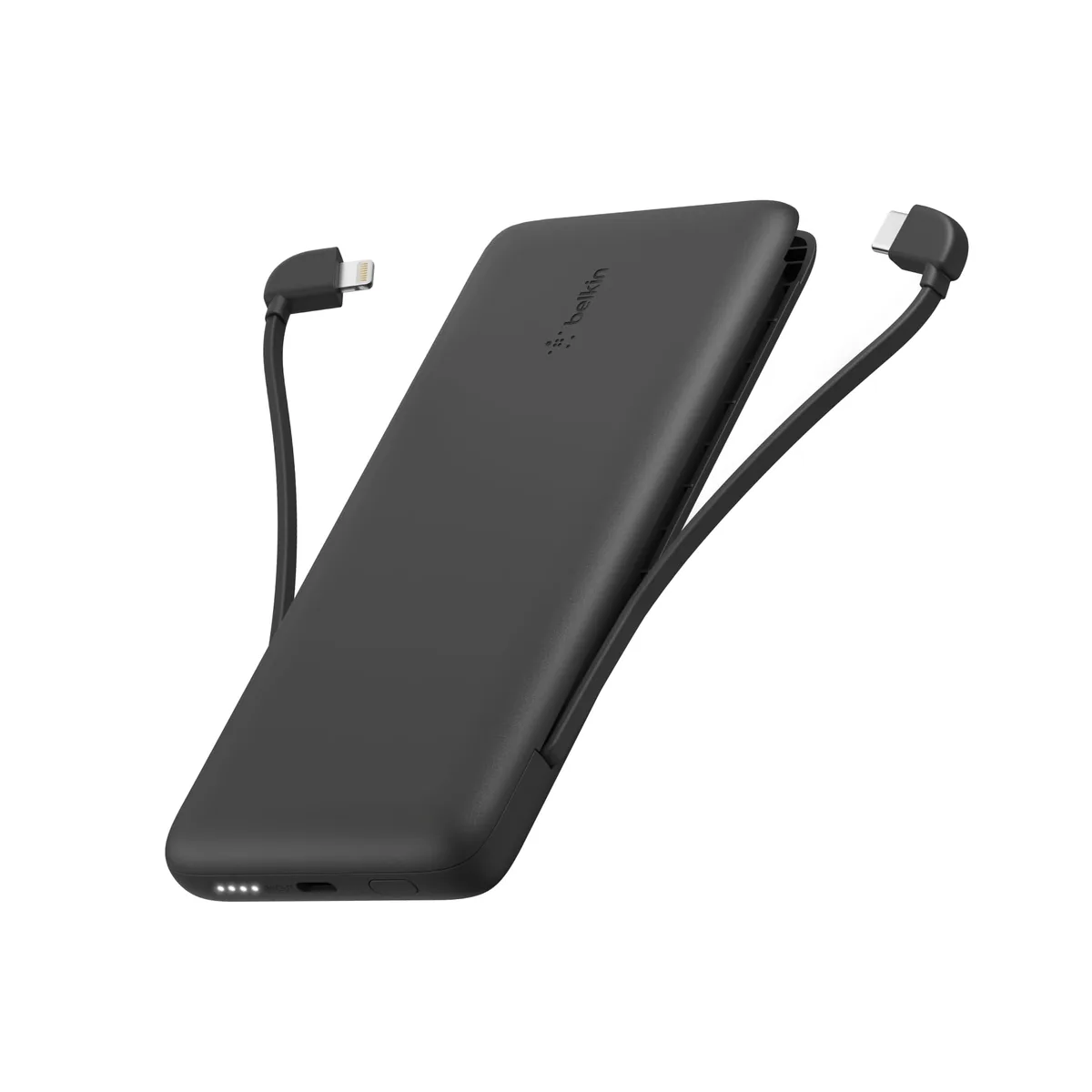 Belkin 10K Power Bank with Integrated Cables — Black