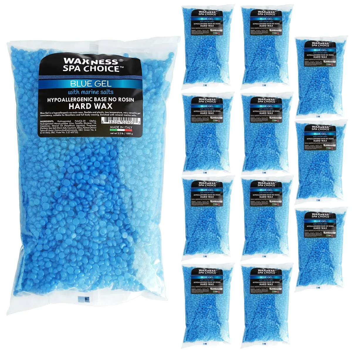 Waxness Spa Choice Blue Gel Hard Wax with Marine Salts — Bulk