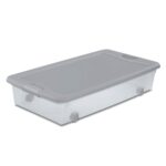 Sterilite 4-Pack 56 Quart Wheeled Latching Box, Underbed Plastic Storage Organizer, Silver - Under Bed Rolling Container Bin with Lid and Wheels for Home or Dorm Bedrooms and Closets - Image 3