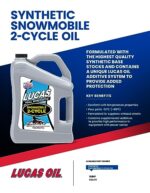 Lucas Oil 10847 Synthetic 2-Cycle Snowmobile Oil - 1 Gallon - Image 2