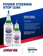 Lucas Oil 10011-PK12 Power Steering Stop Leak - 1 Quart (Pack of 12) - Image 2