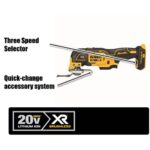 DEWALT 20V MAX XR Oscillating Multi-Tool Kit, Oscillating Tool Accessories, Cordless, 3-Speed, Quick Blade Change, Sand Paper, Blades, Battery and Charger Included (DCS356D1) - Image 5