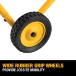 DEWALT Miter Saw Stand With Wheels, 32-1/2 in. x 60 in Foldable Rollling Stand, Adjustable Height, Durable Steel, 8 ft. Material Support, Universal Mounting Rails (DWX726) - Image 10