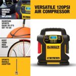 DEWALT DXAEJ14 Digital Portable Power Station Jump Starter - 1600 Peak Amps with 120 PSI Compressor for Tires, Sports Equipment & Bikes, 15W USB-A and 25W USB-C Power - Image 5