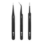 iFixit Precision Tweezers Set - Extra Fine, Angled, Blunt Tips for Electronics, Hobby, Industrial, Professional, Craft