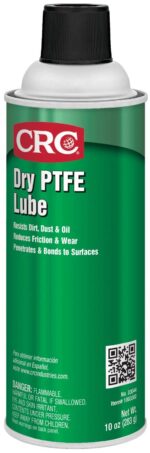 CRC Dry PTFE Lube, 10 Wt Oz, NSF H2 Registered Lubricant with Advanced Dry Film Technology, Plastic-Safe, Aerosol Spray (Pack of 1)