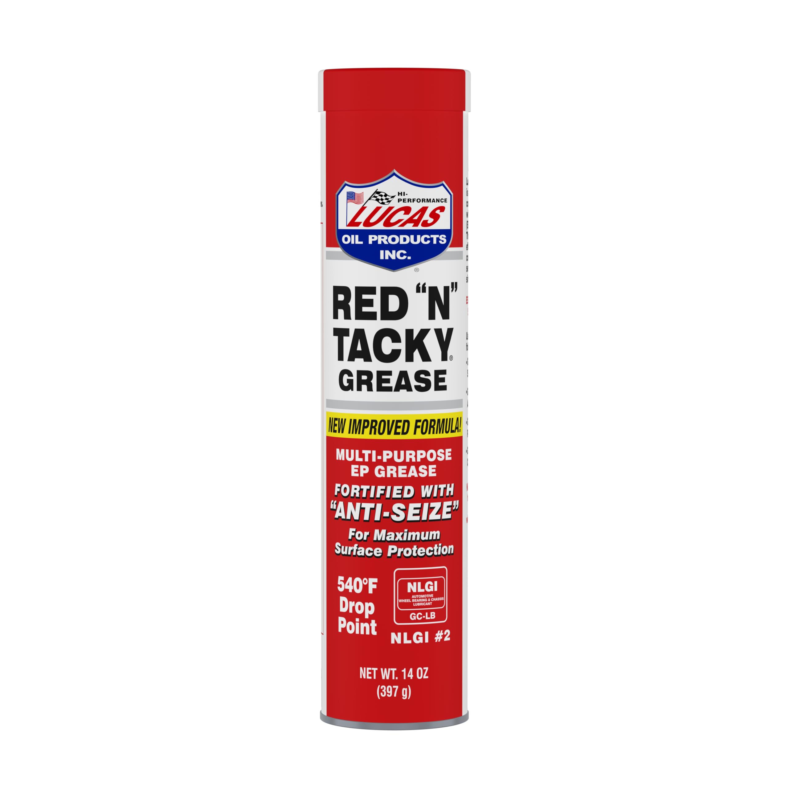 61DHr2fdI9L Lucas Oil 10005 Red N Tacky Grease - 14 Ounce Cartridge (Pack of 10) - Image 1