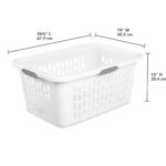 Sterilite Laundry Basket, Plastic Clothes Hamper, Large Rectangle Bin with Comfort Grip Handles and Reinforced Rim, 2 Bushel Capacity, White, 6 Pack - Image 5