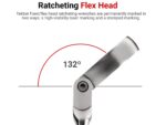 TEKTON 22 mm Long Fixed/Flex Head 12-Point Ratcheting Box End Wrench | WRB35422 - Image 5