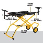 DEWALT Miter Saw Stand With Wheels, 32-1/2 in. x 60 in Foldable Rollling Stand, Adjustable Height, Durable Steel, 8 ft. Material Support, Universal Mounting Rails (DWX726) - Image 11