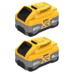 DEWALT 20V MAX XR 8Ah POWERPACK Lithium Ion Battery, 2-Pack (DCB2108-2)