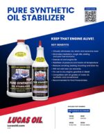 Lucas Oil Motor Additive, Pure Synthetic Oil Stabilizer, Synthetic, 1 gal Jug, Each - Image 2
