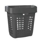Sterilite 4 Pack Ultra Easy Carry Laundry Basket, Plastic Clothes Hamper Bin w/Comfort Grip Handles & Reinforced Rim, 2.1 Bushel Capacity, Flat Grey