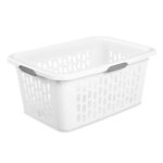 Sterilite Laundry Basket, Plastic Clothes Hamper, Large Rectangle Bin with Comfort Grip Handles and Reinforced Rim, 2 Bushel Capacity, White, 6 Pack - Image 2