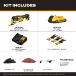 DEWALT 20V MAX XR Oscillating Multi-Tool Kit, Oscillating Tool Accessories, Cordless, 3-Speed, Quick Blade Change, Sand Paper, Blades, Battery and Charger Included (DCS356D1) - Image 9