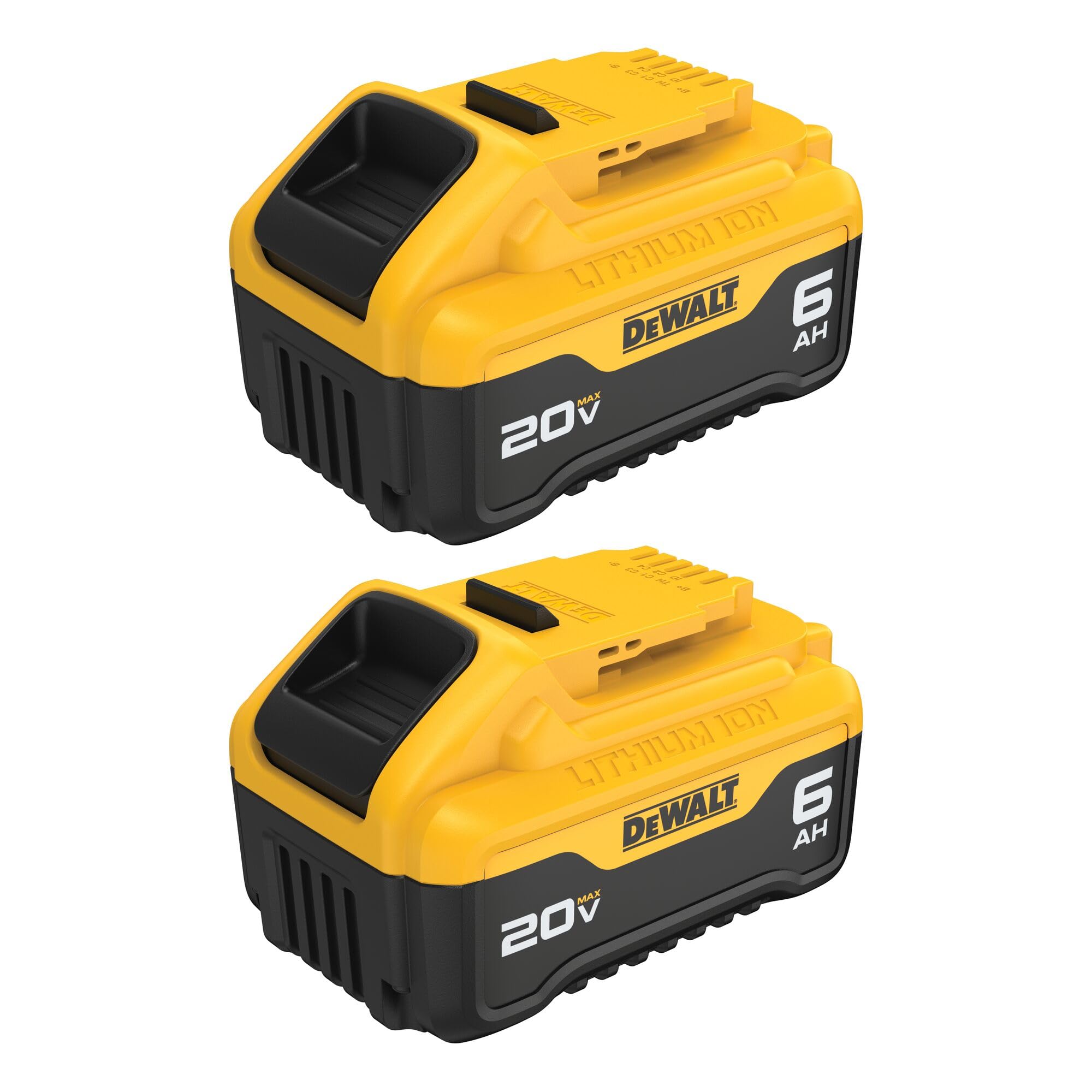 712inJGv3jL DEWALT 20V MAX XR Battery 6 Ah Lithium Ion, 2-Pack, Premium High Capacity Long Lasting Cordless Tool Battery Packs (DCB206-2) - Image 1