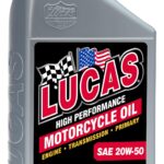 Lucas Oil 10700 High Performance SAE 20W-50 Motorcycle Oil - 1 Quart (Pack of 6)