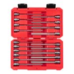 TEKTON 3/8 Inch Drive Long Hex Bit Socket Set with Case, 19-Piece (1/8-3/8 in., 3-10 mm) | SHB91315