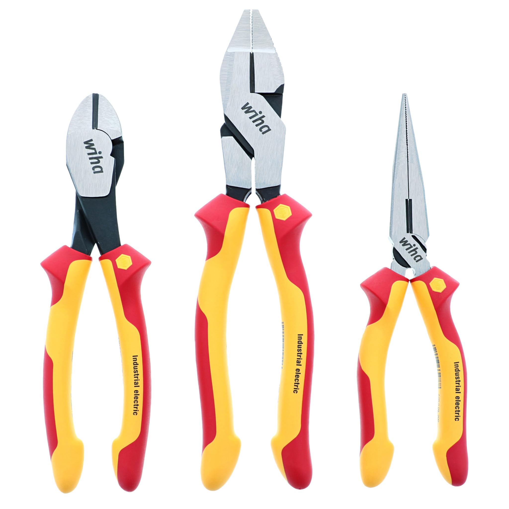 719fAIP62mL Wiha 32968 3 Piece Insulated Industrial Grip Pliers and Cutters Set, Red - Image 1