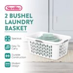 Sterilite Laundry Basket, Plastic Clothes Hamper, Large Rectangle Bin with Comfort Grip Handles and Reinforced Rim, 2 Bushel Capacity, White, 6 Pack - Image 9