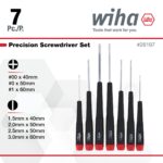 Wiha 26197 Precision Screwdriver Set, 7-Piece Mini Slotted & Phillips, PicoFinish Handles with Rotating Caps, Small Screwdrivers for Electronics & Fine Work - Image 9