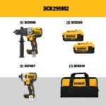 DEWALT 20V MAX Hammer Drill and Impact Driver, Power Tool Combo Kit with 2 Batteries and Charger, Cordless Brushless XR Premium 4.0Ah, LED Light, Tool Bag (DCK299M2) - Image 13
