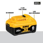 DEWALT 20V MAX XR Battery 6 Ah Lithium Ion, 2-Pack, Premium High Capacity Long Lasting Cordless Tool Battery Packs (DCB206-2) - Image 8