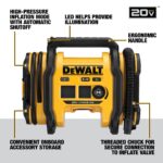 DEWALT Tire Inflator Portable Air Compressor 20V MAX, Car Air Pump with Automatic Shut Off, LED Light, Tool Only (DCC020IB) - Image 11