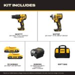 DEWALT 20V MAX Cordless Drill and Impact Driver, Power Drill Brushless 2-Tool Power Tool Combo Kit, Includes 2 Batteries, Charger and Bag (DCK277D2) - Image 12