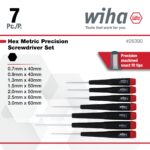 Wiha 26390 Screwdriver Set, Hex Metric With Precision Handle, .7 - 3.0mm, 7 Piece, original version, one size - Image 5