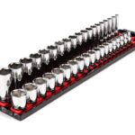 TEKTON 3/8 Inch Drive 6-Point Socket Set with Rails and Tray, 38-Piece (6-24 mm) | SHD91211