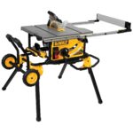 DEWALT Table Saw 10 Inch with Foldable Rolling Table Saw Stand, 15 Amp, 4800 RPM, 32-1/2-Inch Rip Capacity (DWE7491RS)