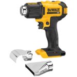 DEWALT 20V MAX Heat Gun, Cordless, Up to 990 Degrees, 42 Minutes of Run Time, LED Light, Heatgun with Flat and Hook Nozzle Attachments,Tool Only (DCE530B)