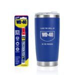 WD-40 Original Formula Precision Pen and Stainless Steel Tumbler Gift Bundle - Precision Pen for Pin-Point On-The-Go Lubrication and I Love The Smell of WD-40 in The Morning Steel Tumbler Mug