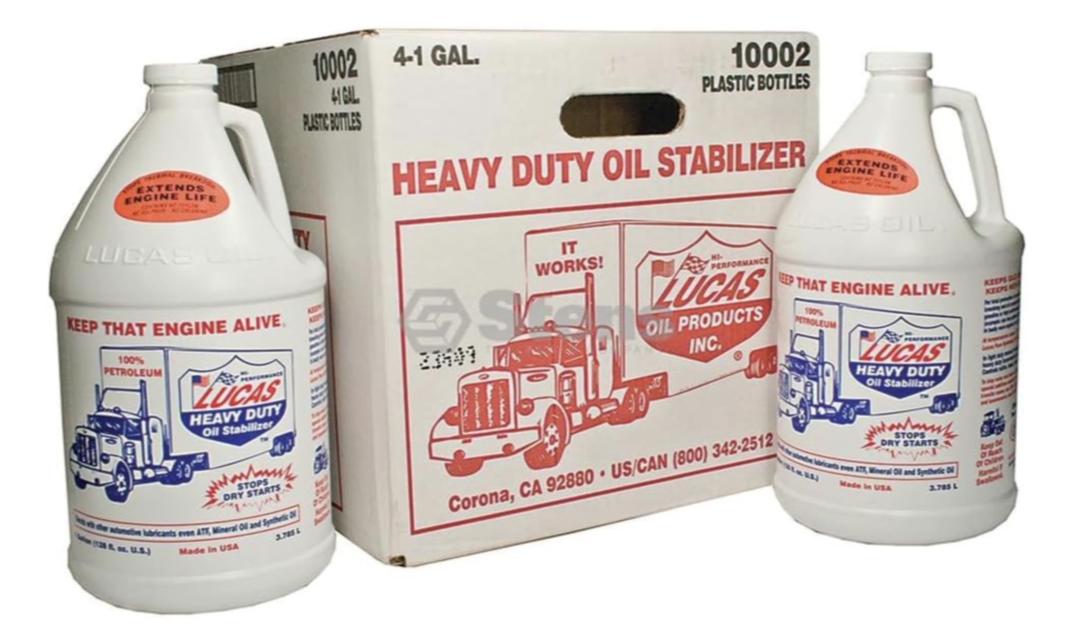 71ePum5lwnL LUCAS OIL 10002 H/D Oil Stabilizer 4 Pack /1 Gal - Image 1