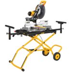 DEWALT Miter Saw Stand With Wheels, 32-1/2 in. x 60 in Foldable Rollling Stand, Adjustable Height, Durable Steel, 8 ft. Material Support, Universal Mounting Rails (DWX726) - Image 4