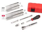 TEKTON 1/4 Inch Drive 6-Point Socket and Ratchet Set with Case, 56-Piece (5/32-9/16 in., 4-15 mm) | SKT05303 - Image 5