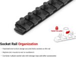 TEKTON 3/8 Inch Drive 12-Point Socket Set with Rails and Tray, 30-Piece (1/4-1 in.) | SHD91210 - Image 3