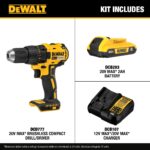 DEWALT 20V MAX Cordless Drill Driver Set, Electric Drill, Brushless 1/2 In 2 Speed, 2.0 Ah Battery and Charger Included, LED Light (DCD777D1) - Image 6