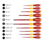 Wiha 32093 Slotted and Phillips Insulated Screwdriver Set, 1000V, 10-Piece, Slotted 2.0–6.5mm, Phillips #0–#3 - Image 5