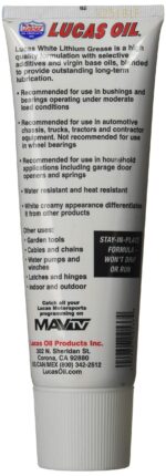Lucas Oil 10533 White Lithium Grease - 8 oz. Squeeze Tube - Image 3