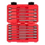 TEKTON 3/8 Inch Drive Long Ball End Hex Bit Socket Set with Case, 19-Piece (1/8-3/8 in., 3-10 mm) | SHB91321