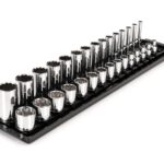 TEKTON 3/8 Inch Drive 12-Point Socket Set with Rails and Tray, 30-Piece (1/4-1 in.) | SHD91210