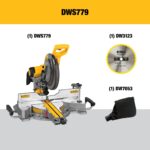 DEWALT Miter Saw, 12 Inch Double Bevel Sliding Compound Miter Saw, Includes Blade Wrench and Clamp, Increased Crosscut Capacity, Powerful 3800 RPM Motor 15 Amp (DWS779) - Image 8
