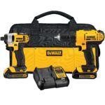 DEWALT 20V MAX Cordless Drill and Impact Driver, Power Tool Combo Kit , Includes 2 Batteries, Charger and Bag (DCK240C2)