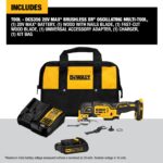 DEWALT 20V MAX XR Oscillating Tool Kit with Blades, 3 Speed Cordless Brushless Multitool, Up to 20,000 OPM, LED Light, Battery and Charger Included (DCS356C1) - Image 10