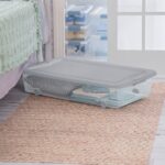 Sterilite 4-Pack 56 Quart Wheeled Latching Box, Underbed Plastic Storage Organizer, Silver - Under Bed Rolling Container Bin with Lid and Wheels for Home or Dorm Bedrooms and Closets - Image 7