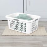 Sterilite Laundry Basket, Plastic Clothes Hamper, Large Rectangle Bin with Comfort Grip Handles and Reinforced Rim, 2 Bushel Capacity, White, 6 Pack - Image 7