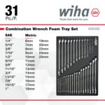 Wiha 30492 31-Piece Combination Wrench Set – SAE & Metric, 12-Point Box and Open Ends, Full Drawer Tray - Image 7