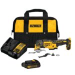 DEWALT 20V MAX XR Oscillating Tool Kit with Blades, 3 Speed Cordless Brushless Multitool, Up to 20,000 OPM, LED Light, Battery and Charger Included (DCS356C1)